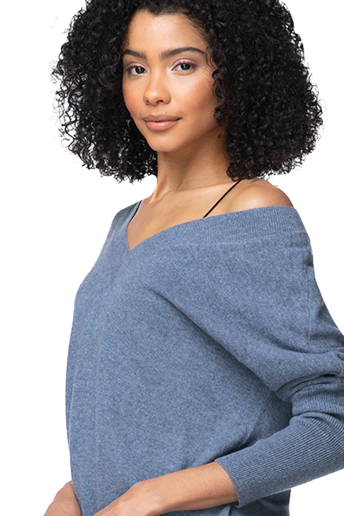 100% Cashmere Reversible Easy V-Neck Sweater in Fall Favorites