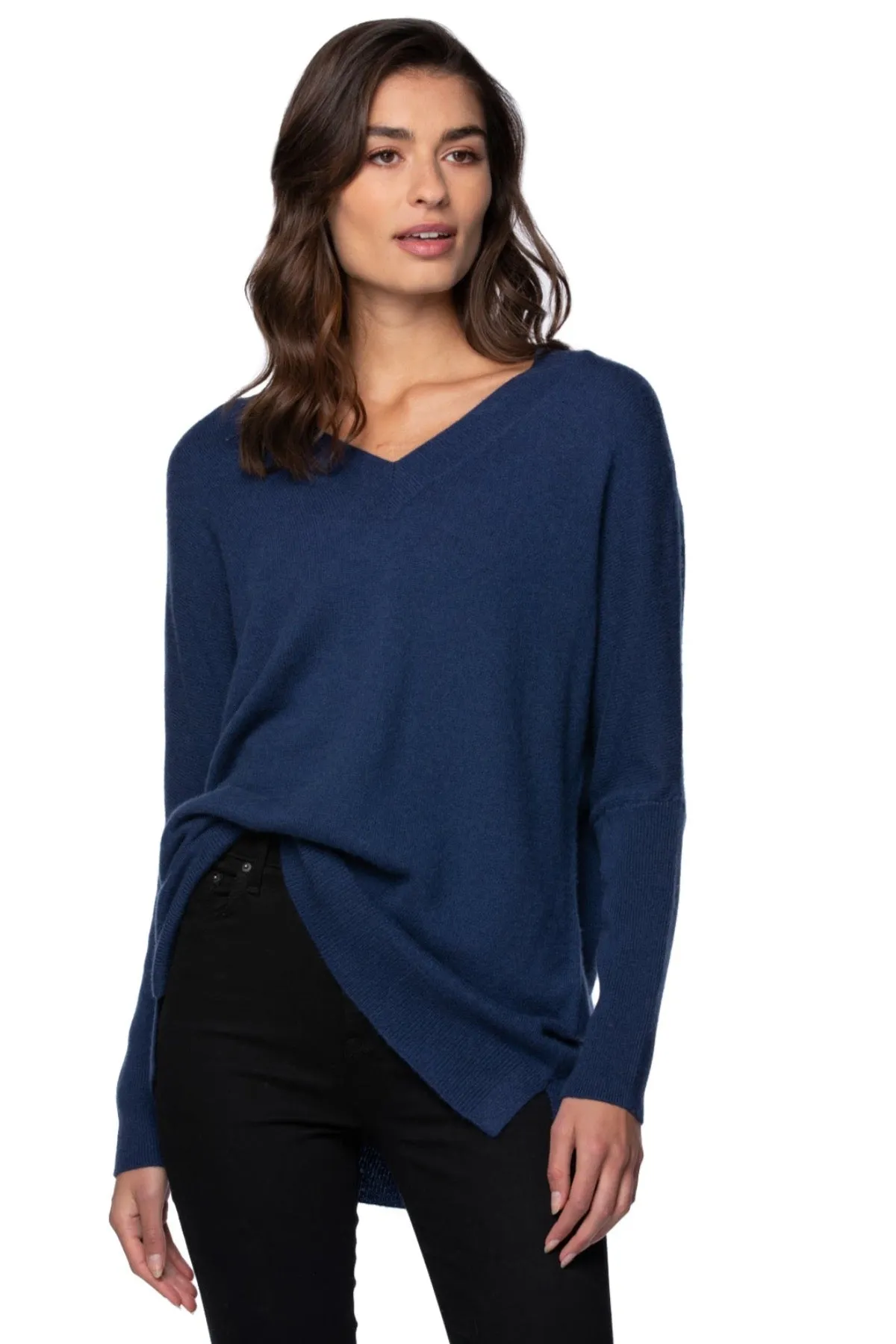 100% Cashmere Reversible Easy V-Neck Sweater in Fall Favorites