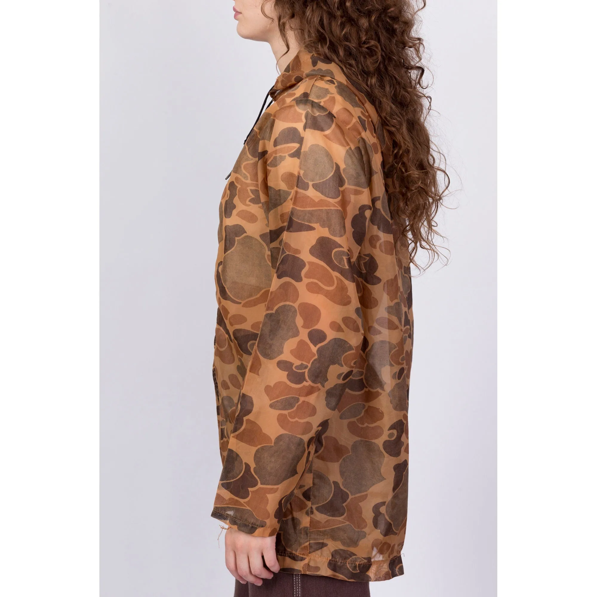 70s 80s SafTbak Sheer Camo Cover Jacket - Men's Medium, Women's Large