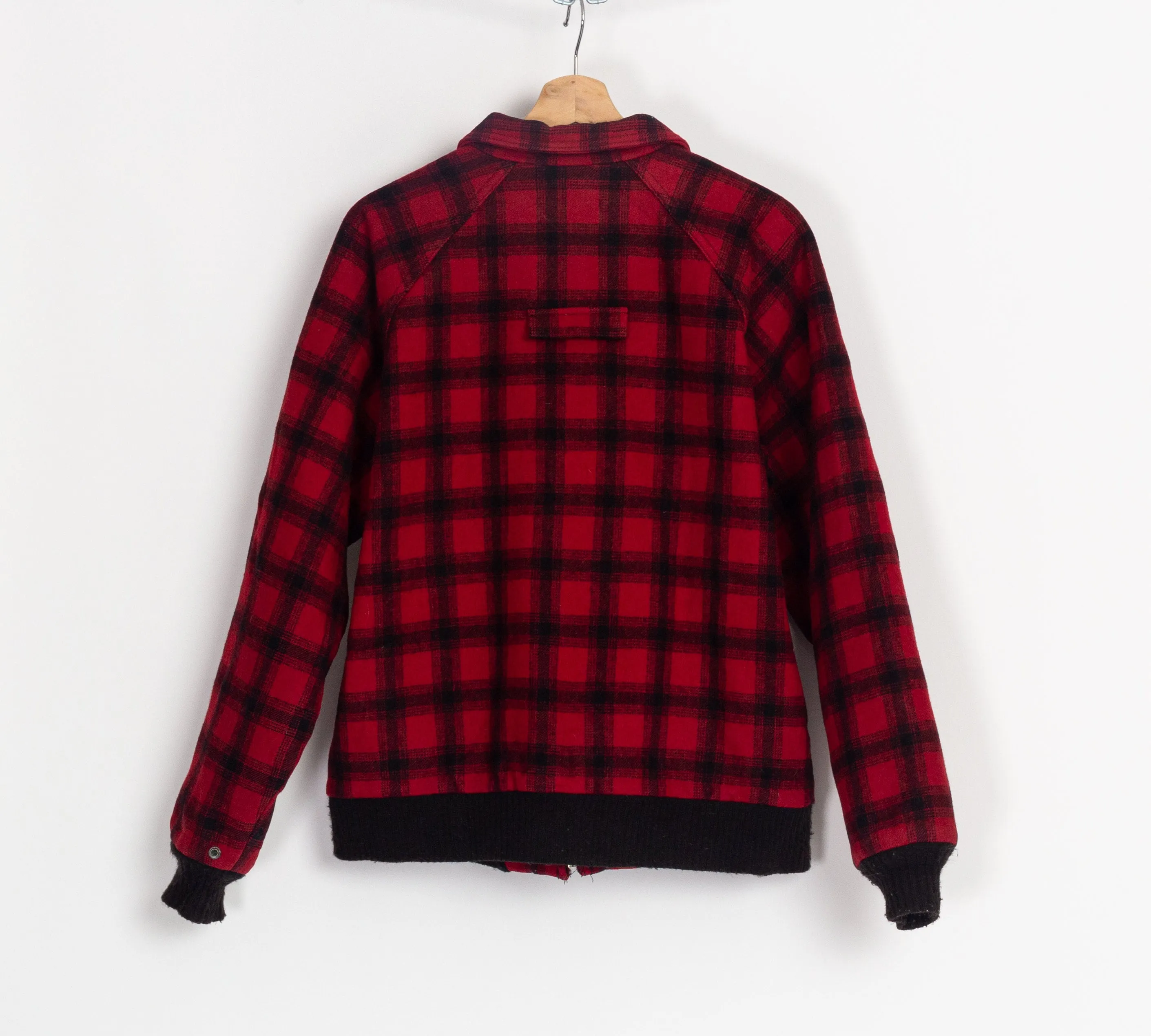 80s Buffalo Plaid Woolrich Bomber Coat - Men's Medium