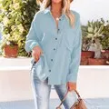 Amy Fashion - Casual Elegant Lapel Button Down Shirt