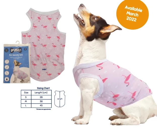 Animate - Pet Cooling Bandana - Flamingo - Med -  58 x 22cm