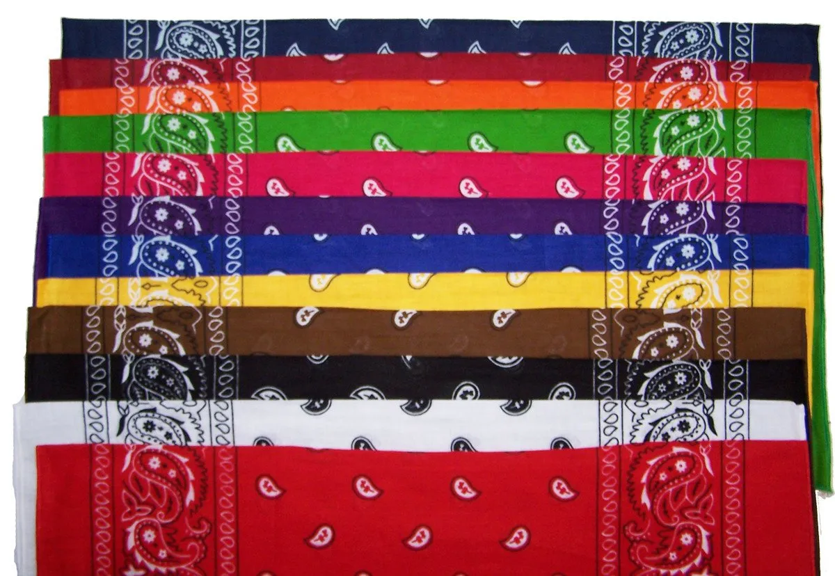 ASSORTED PAISLEY COLORED BANDANNA