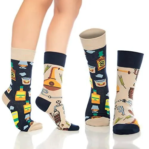 BAMBOOVEN Men & Women Fun Dress Unisex Socks, Colorful Funny Novelty Cotton Socks (Mouse, 6 Variety Pairs)