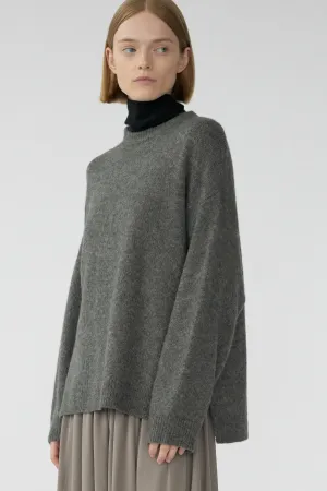 BEZ CREW KNIT - THUNDER - SILK/CASHMERE