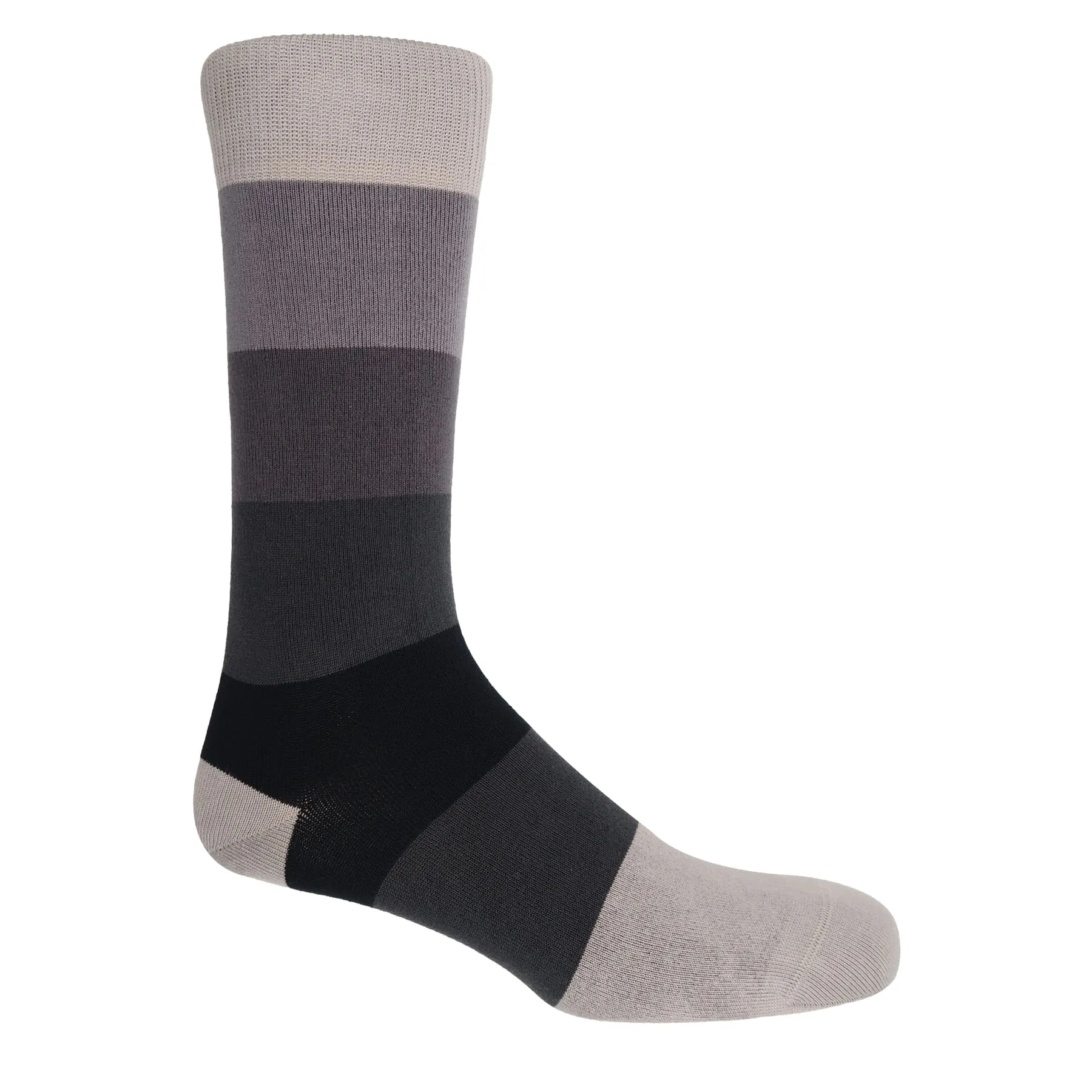 Block Stripe Men's Socks - Ash