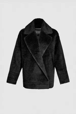 Bouclé Alpaca Dropped Shoulder Aviator Jacket