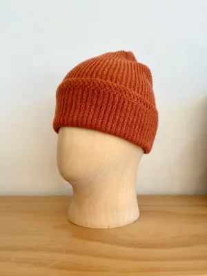 Cableami Orange Alpaca Wool Beanie