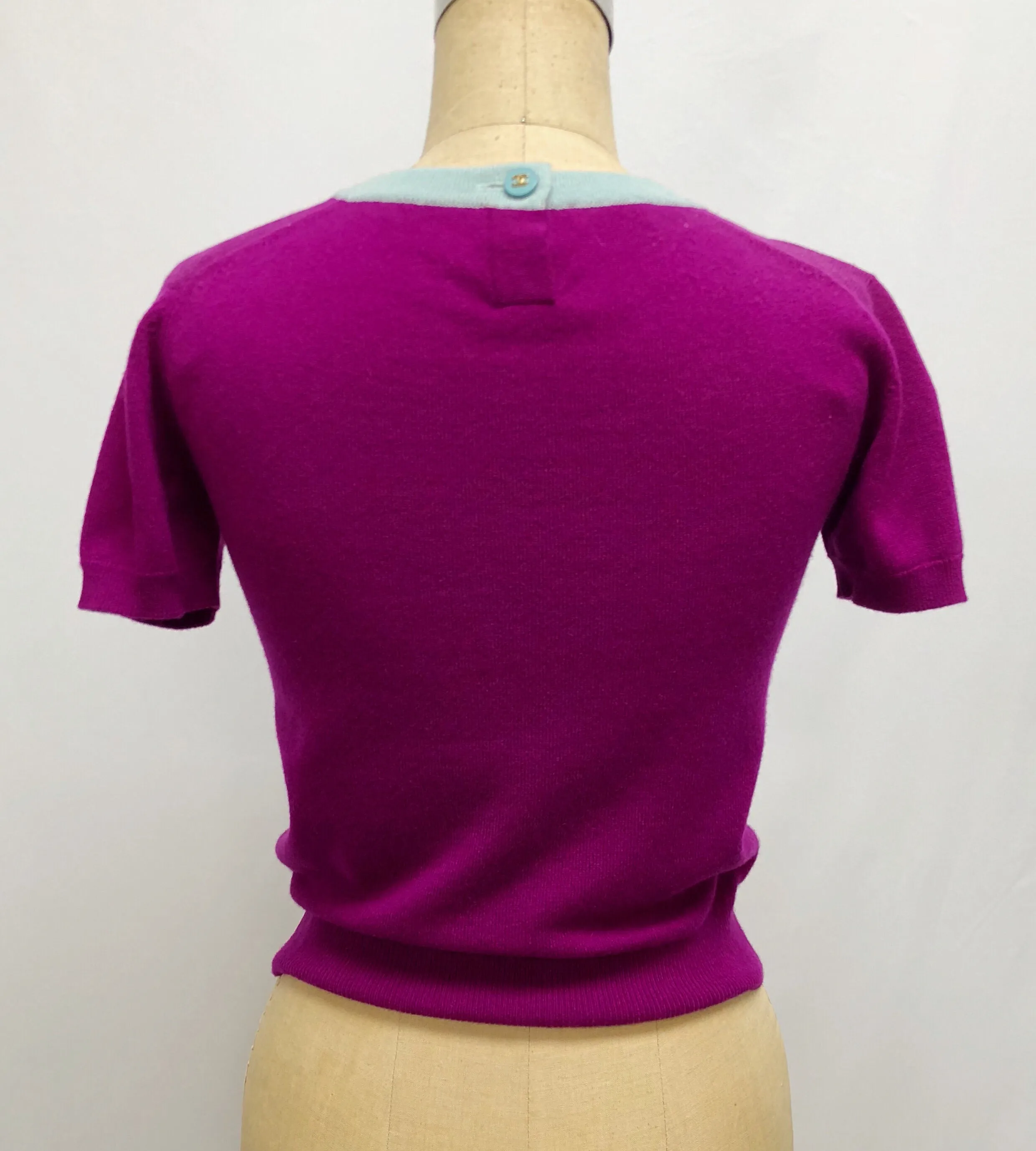 Chanel purple and blue cashmere sweater set