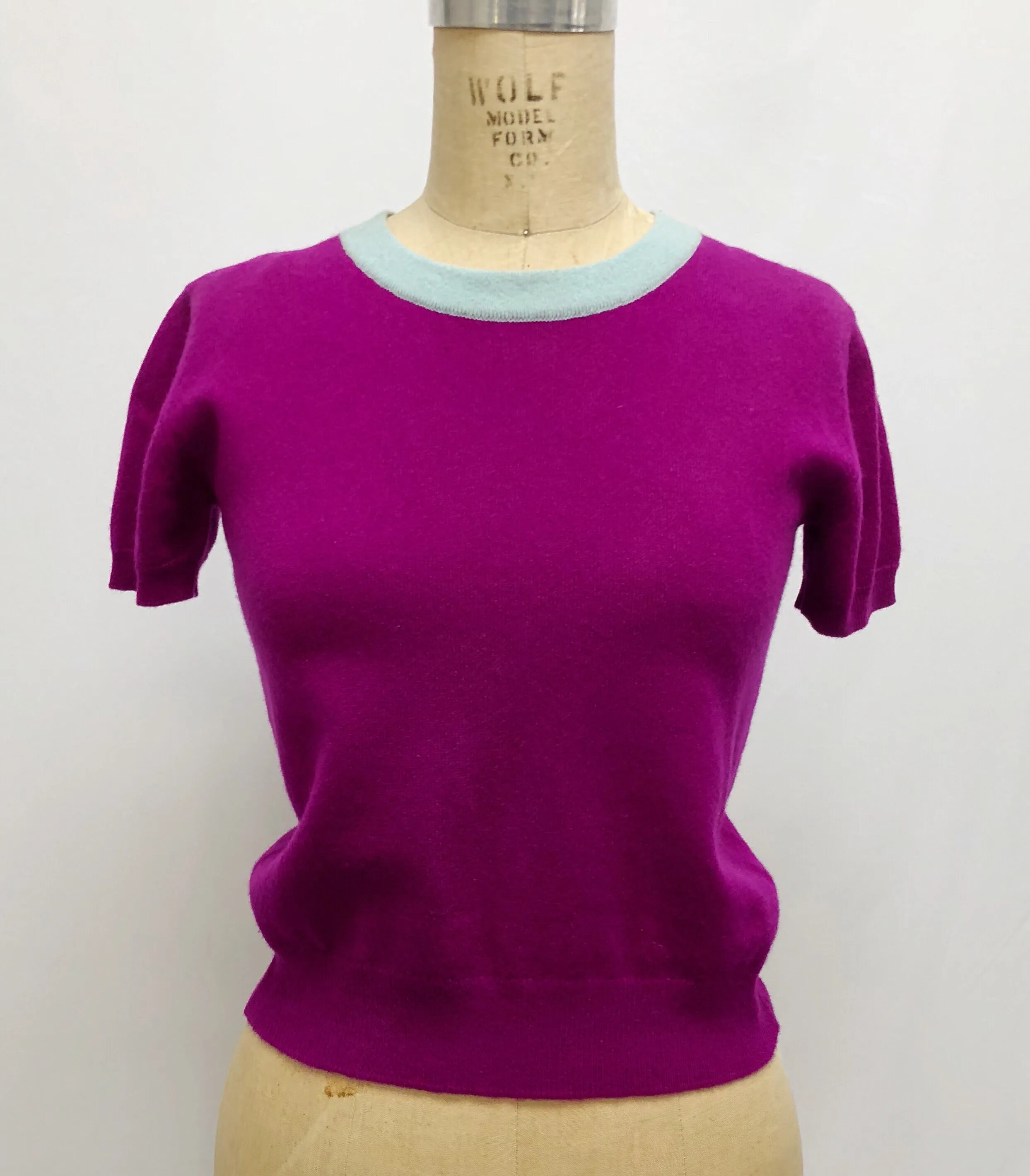 Chanel purple and blue cashmere sweater set