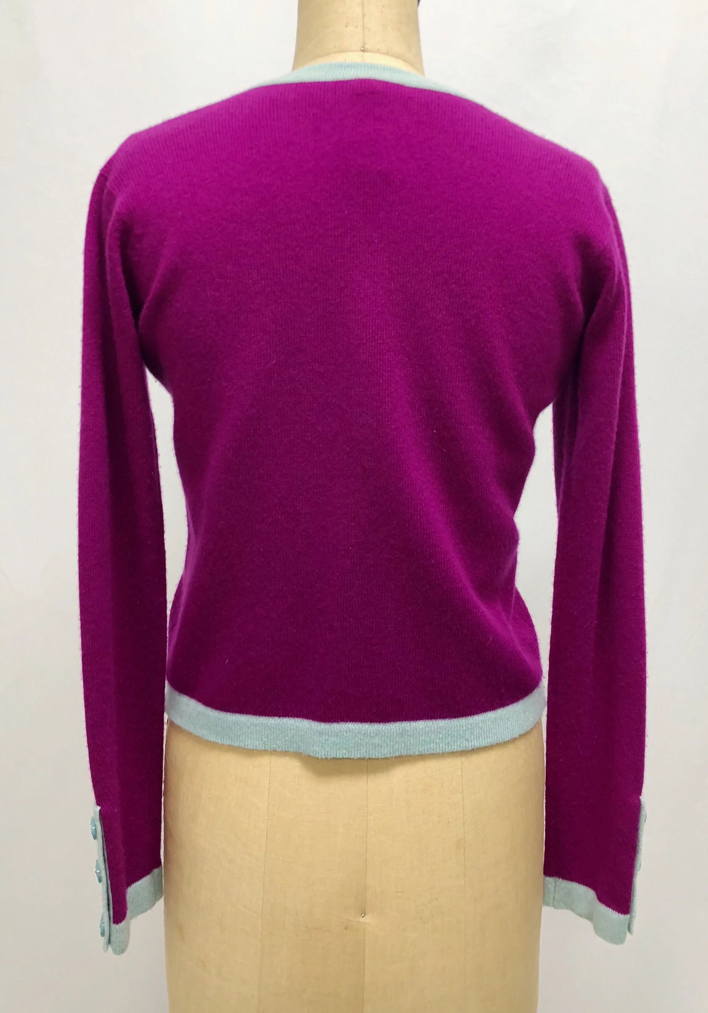 Chanel purple and blue cashmere sweater set