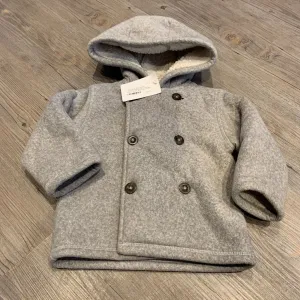 Childrens Place grey fleece jacket with hood 12-18m