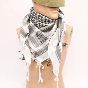 Cotton Shemagh Scarf. New. Black & White.