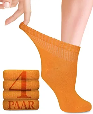 Diabetic Bamboo Lycra Socks for Women - Ankle High - Business & Leisure - Pregnant & Seniors - 4 Pairs