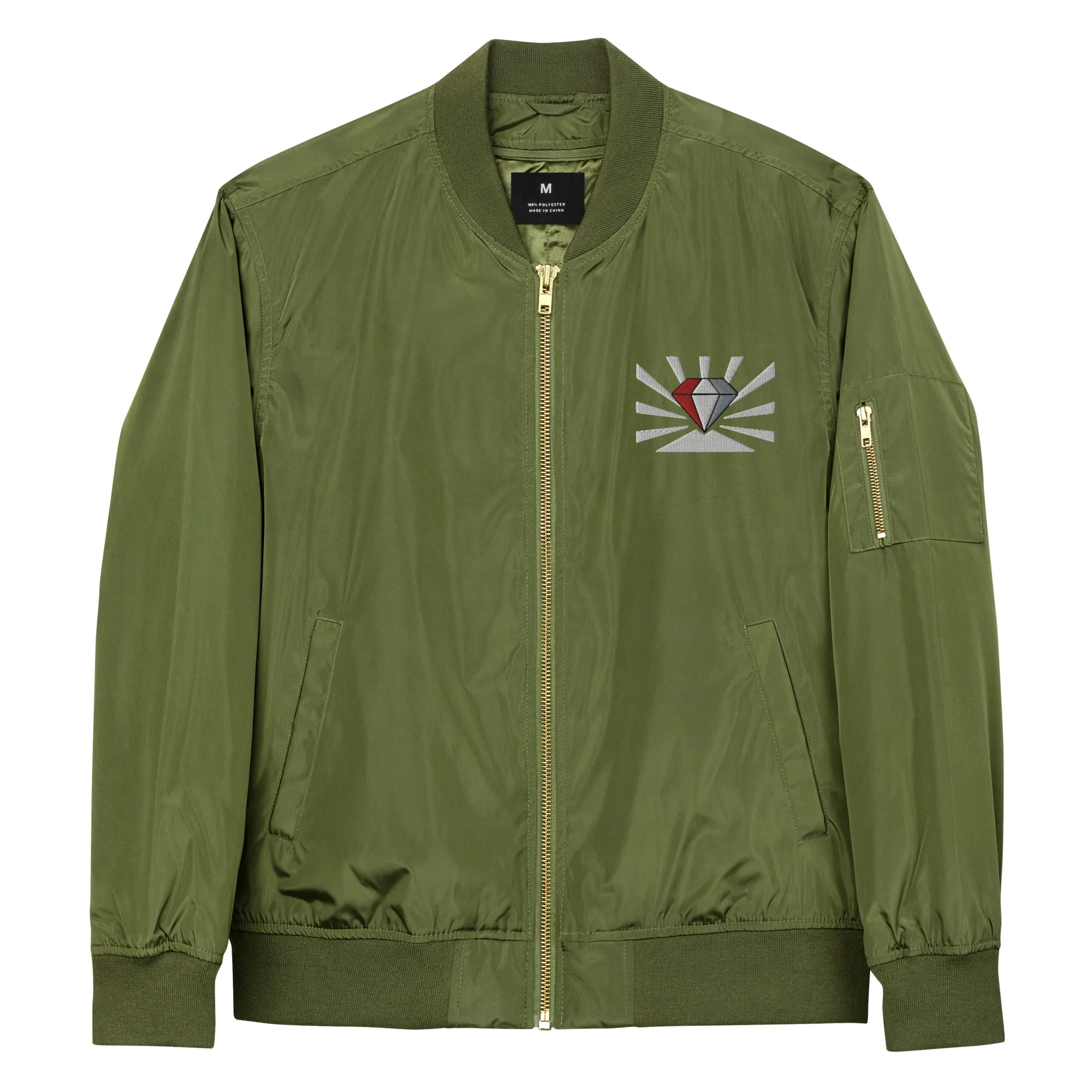 Diamond Embroidered Premium recycled bomber jacket