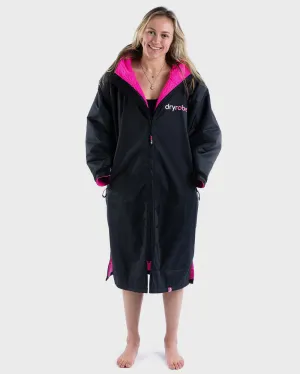 Dryrobe Advance LONG Sleeve Changing Robe V3 - Black / Pink