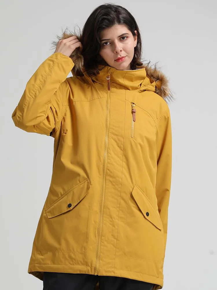 Fashion Yellow Thermal Warm Waterproof Windproof Women's Ski/Snowboard Jackets