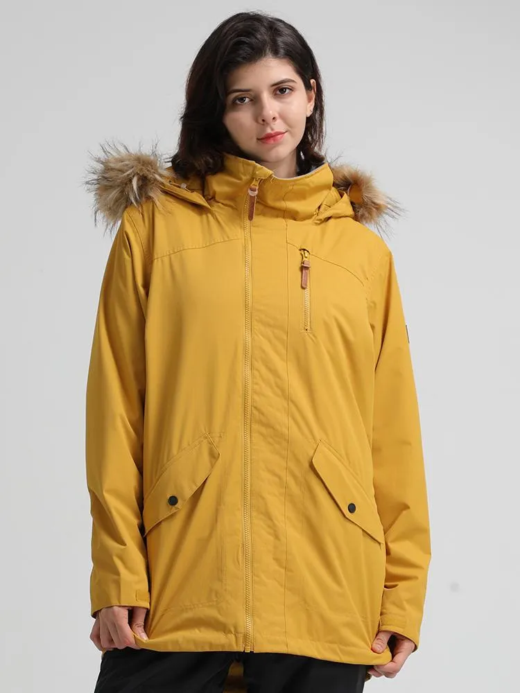 Fashion Yellow Thermal Warm Waterproof Windproof Women's Ski/Snowboard Jackets