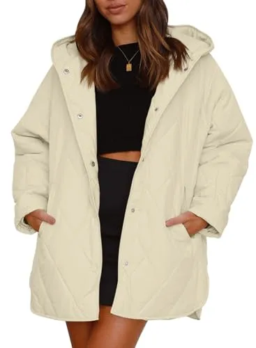 iForgirls 2023 Winter Coat for Women Diamond Quilted Hooded Lightweight Jackets