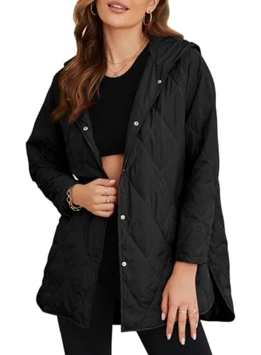 iForgirls 2023 Winter Coat for Women Diamond Quilted Hooded Lightweight Jackets