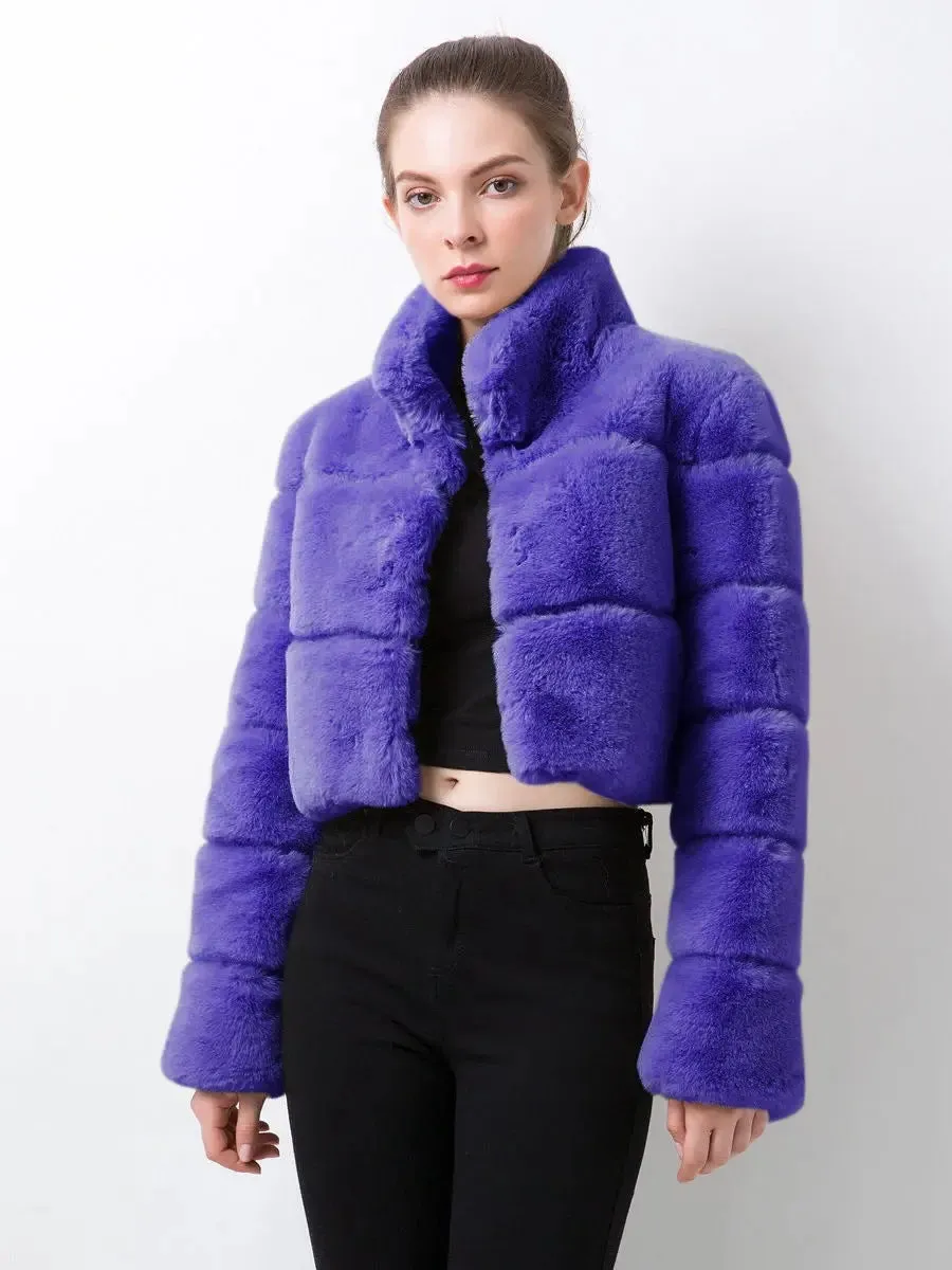 Imitation Fur Imitation Horizontal Stitching Fur Jacket