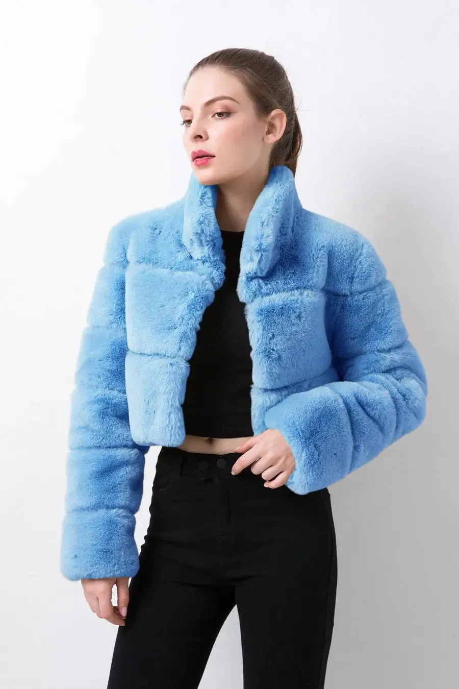 Imitation Fur Imitation Horizontal Stitching Fur Jacket