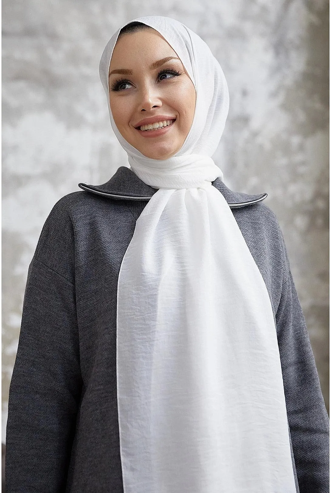 Jazz White Hijab Scarf for Women - White