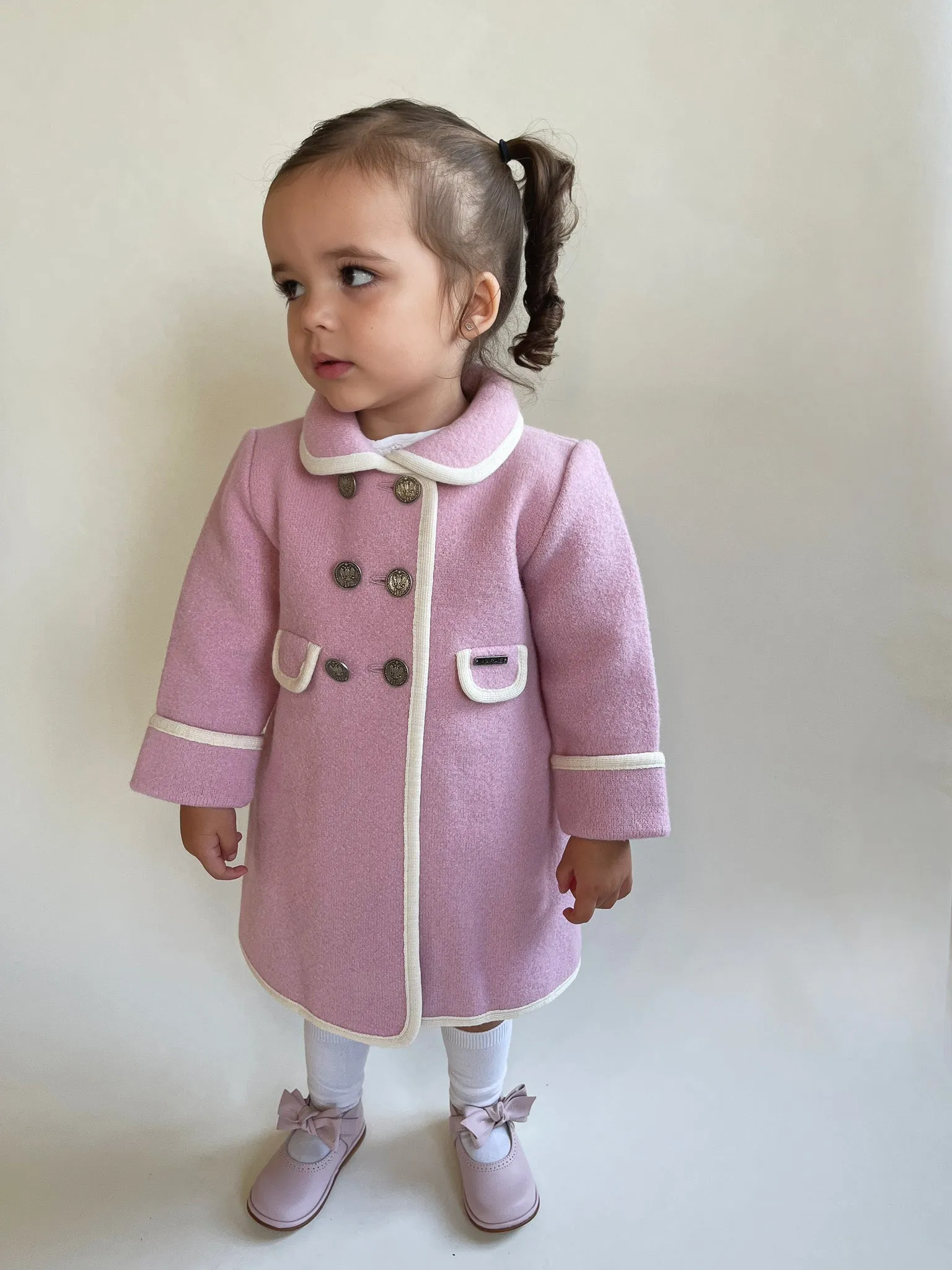 Marae Pink Merino Wool Traditional Coat