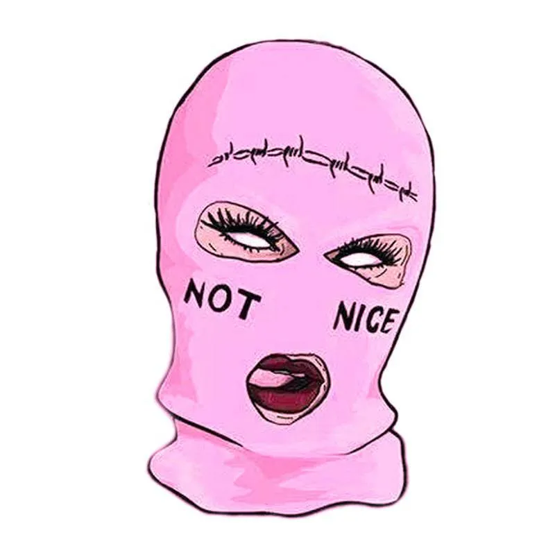 NOT NICE Embroidery Three-hole Balaclava Mask