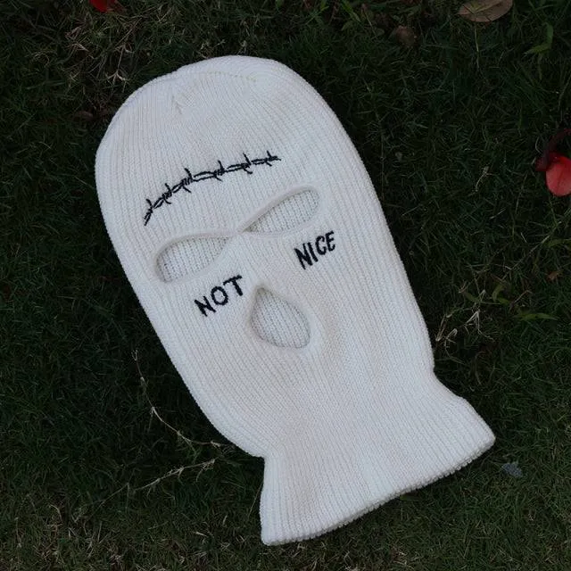 NOT NICE Embroidery Three-hole Balaclava Mask