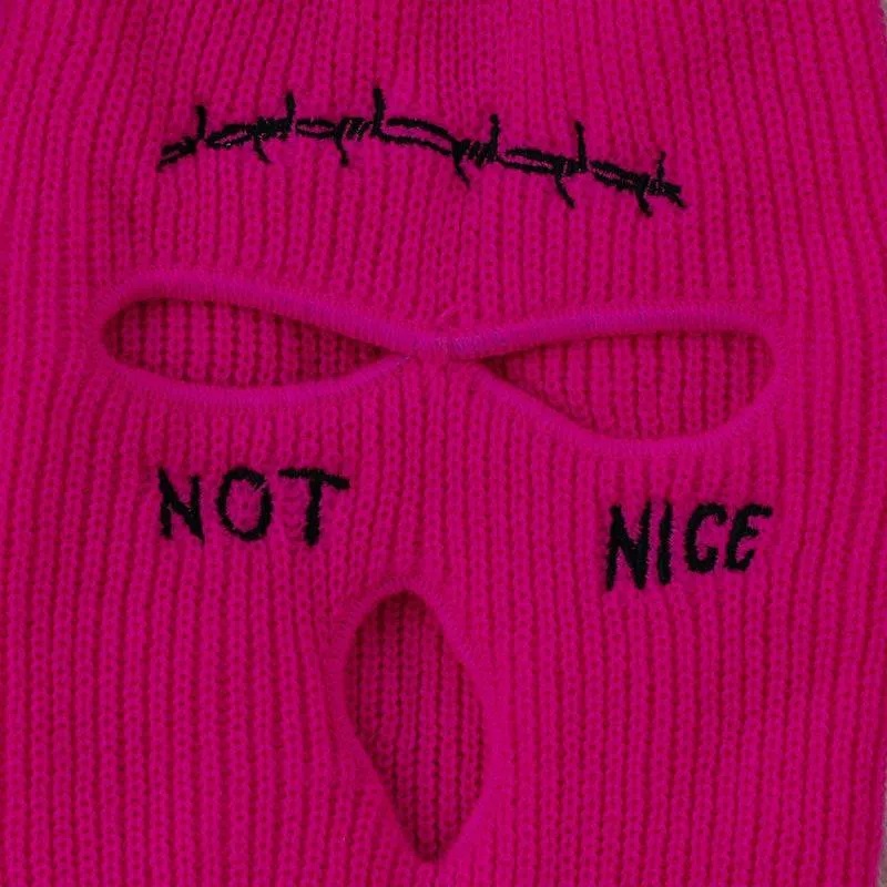 NOT NICE Embroidery Three-hole Balaclava Mask