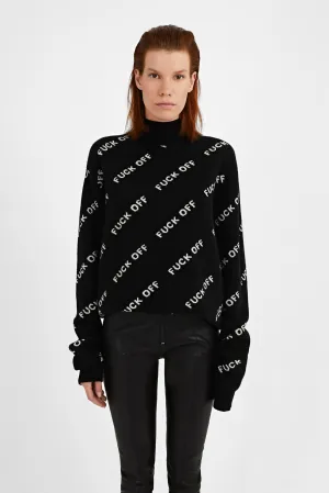 OVERSIZE "FUCK OFF" CASHMERE SWEATER