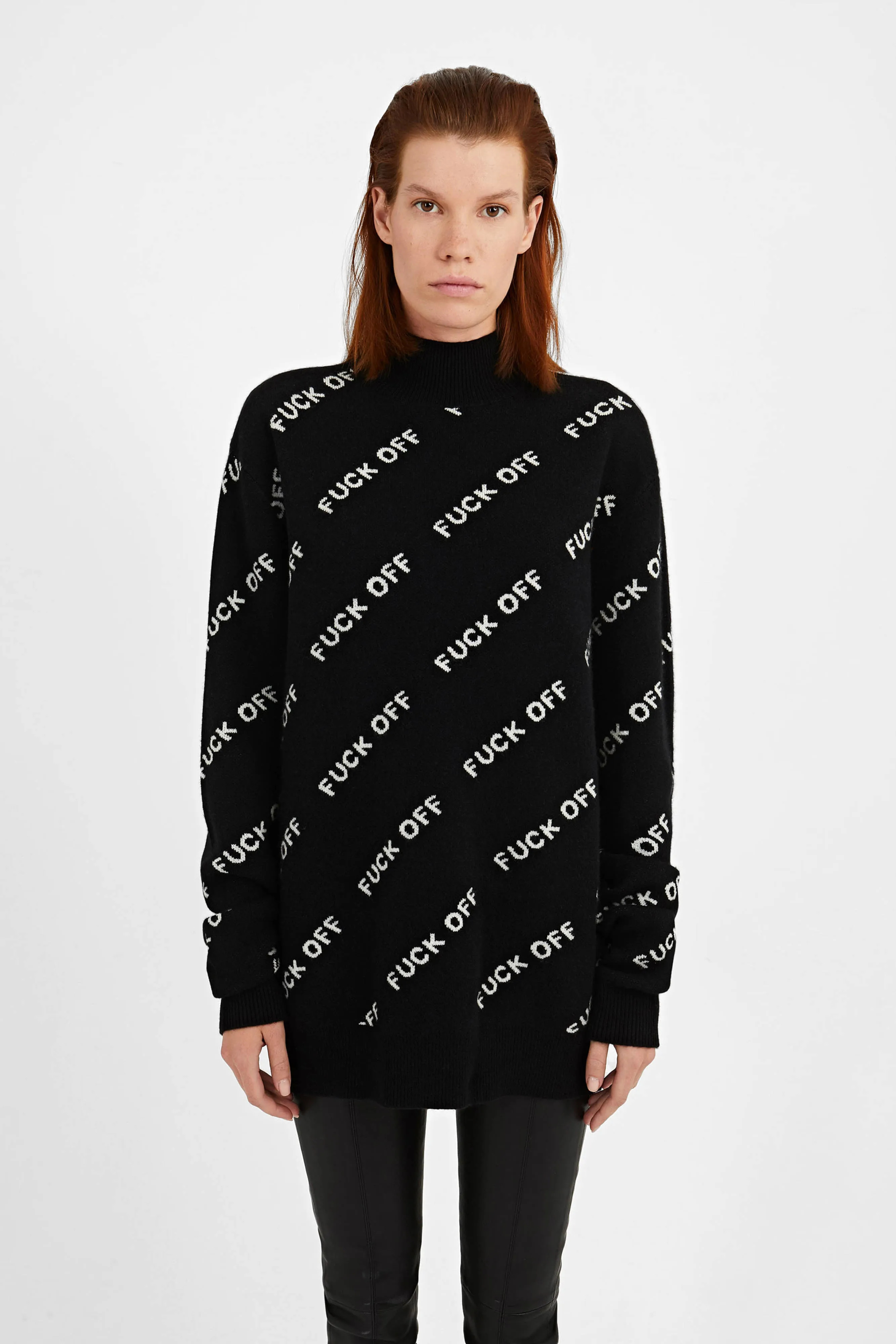 OVERSIZE "FUCK OFF" CASHMERE SWEATER