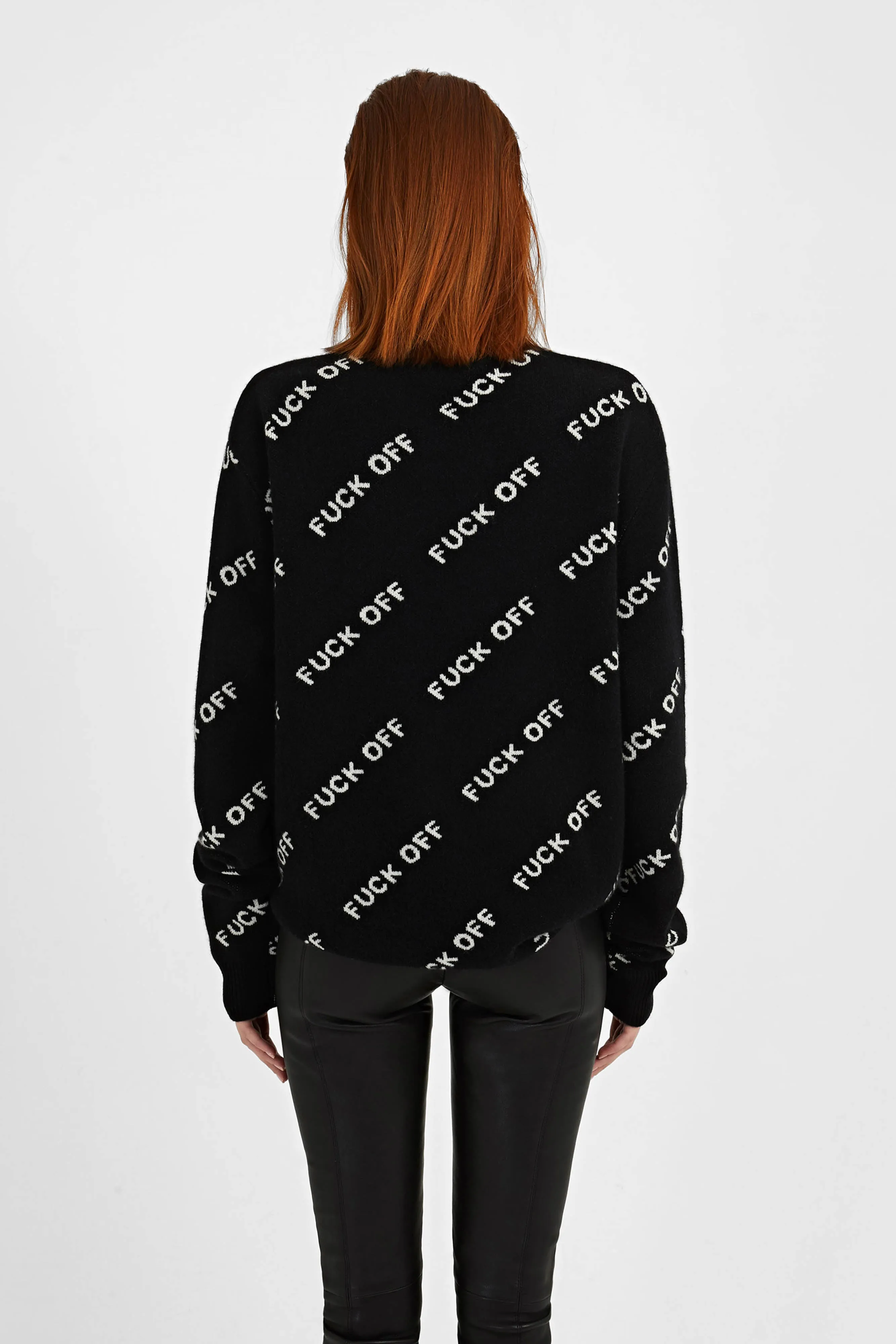 OVERSIZE "FUCK OFF" CASHMERE SWEATER