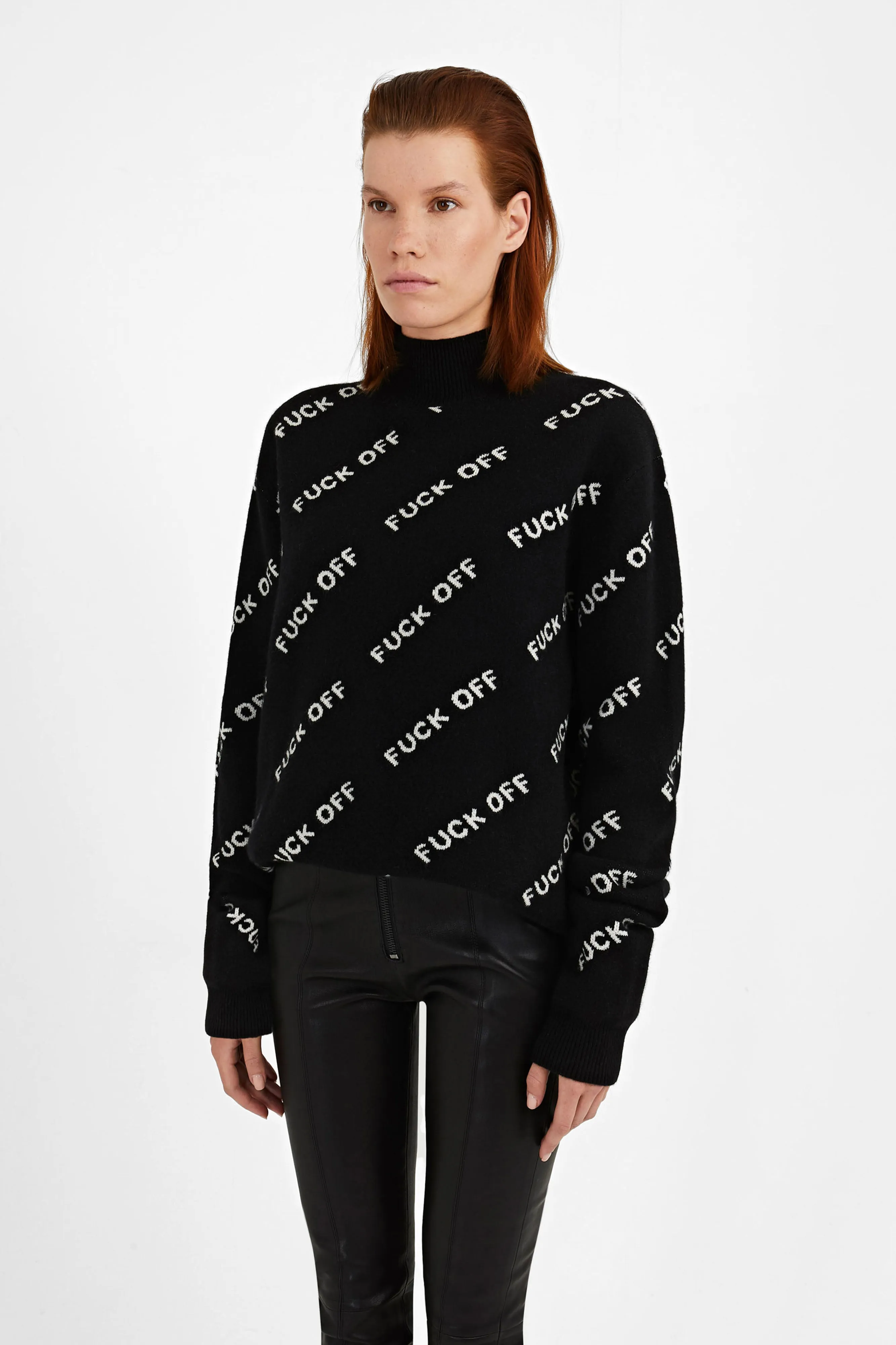 OVERSIZE "FUCK OFF" CASHMERE SWEATER