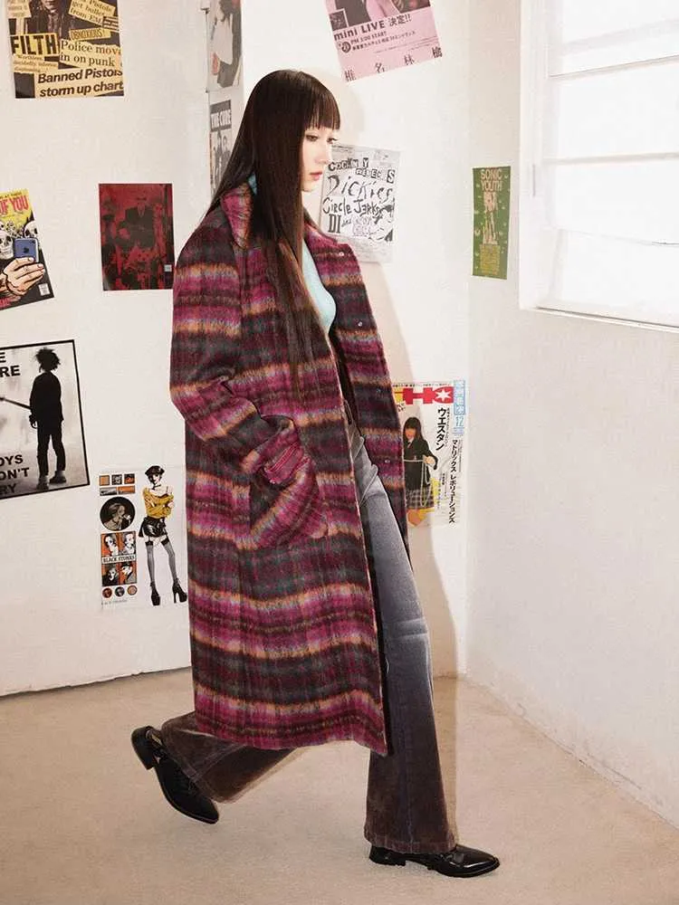 Plaid wool coat【s0000010705】