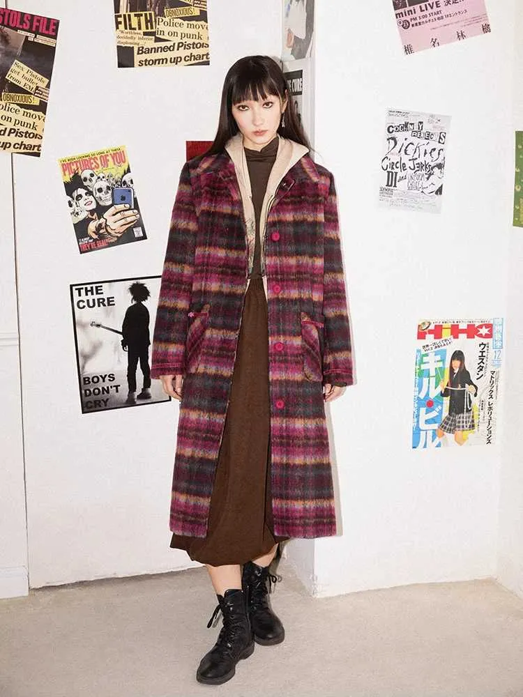 Plaid wool coat【s0000010705】