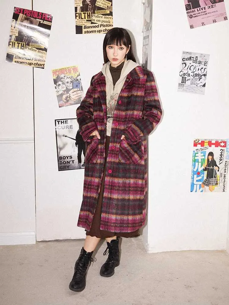 Plaid wool coat【s0000010705】