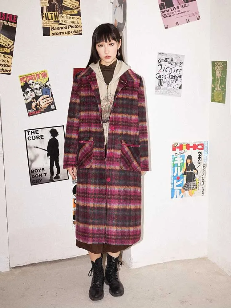 Plaid wool coat【s0000010705】