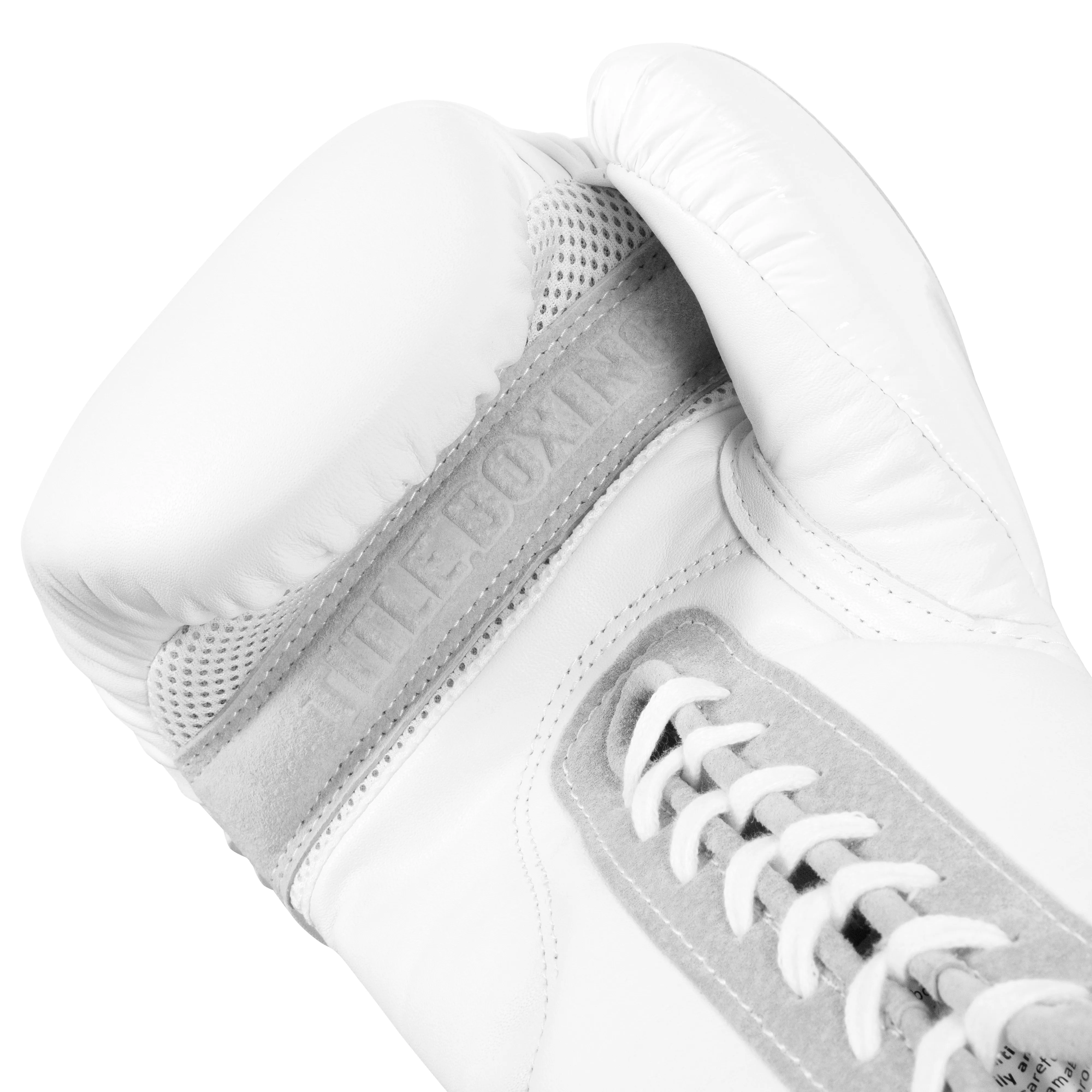 TITLE White Boxing Lace Sparring Gloves 2.0